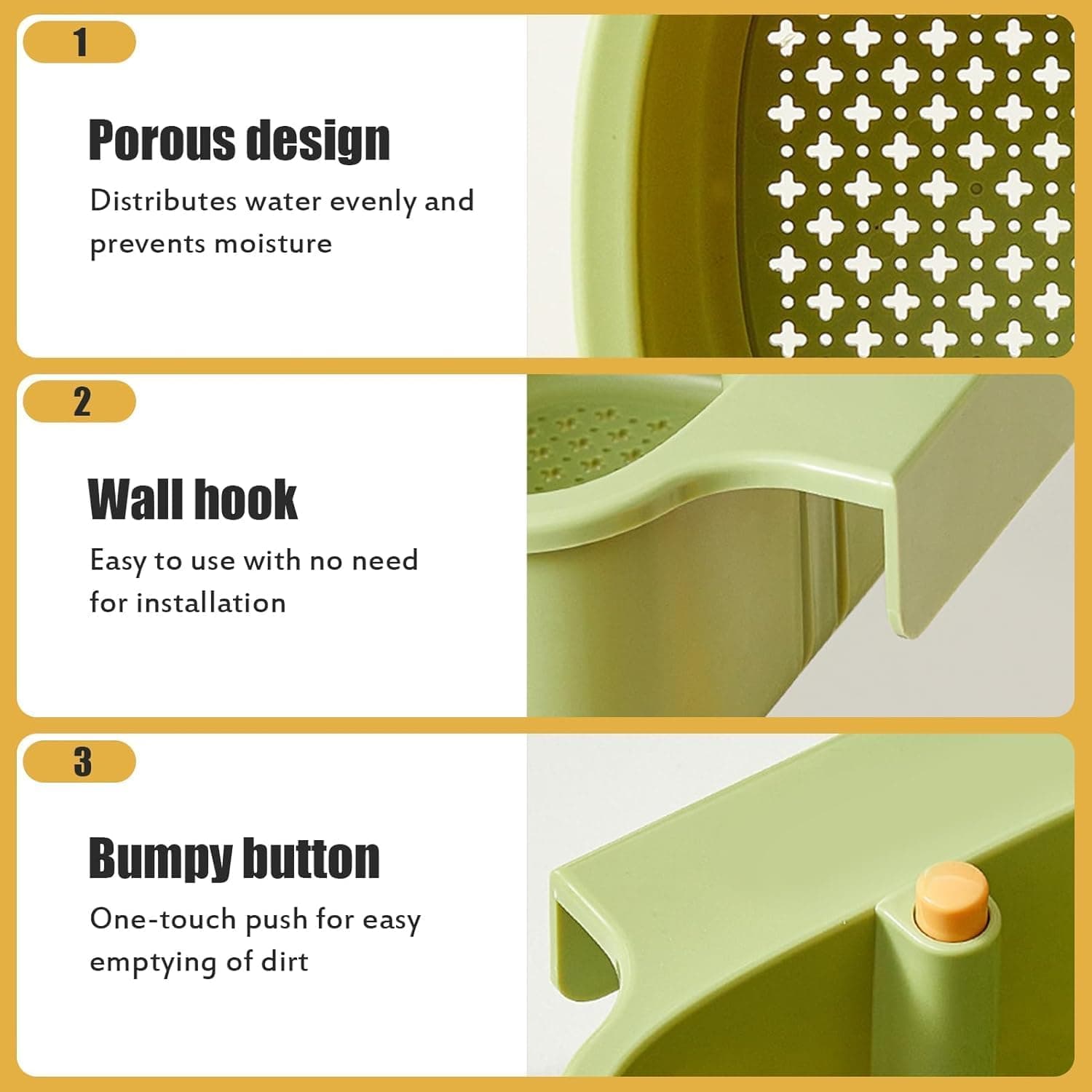 One-Touch Quick Release Sink Strainer & Organizer Basket