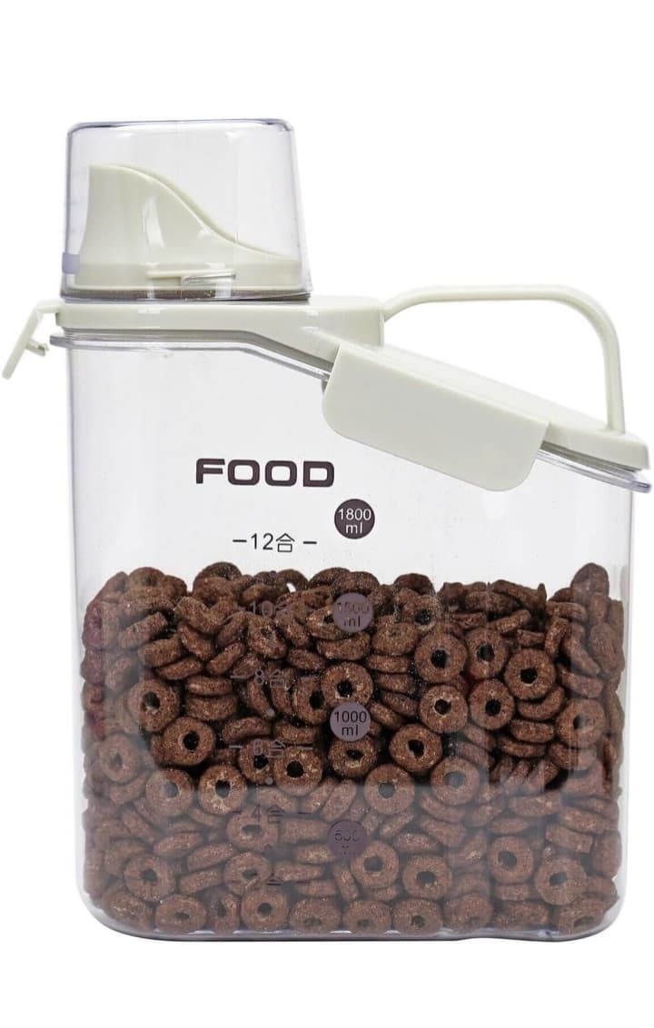 Airtight Food Storage Container with Measuring Cup Pour Spout and Handle