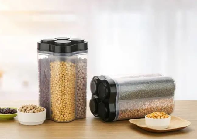 4-in-1 Multi-Compartment Airtight Kitchen Storage Dispenser Jar alternate