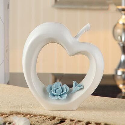 Modern Ceramic Love Apple Home Decor | Luxury Glossy Ceramic Decorative Sculpture Gift