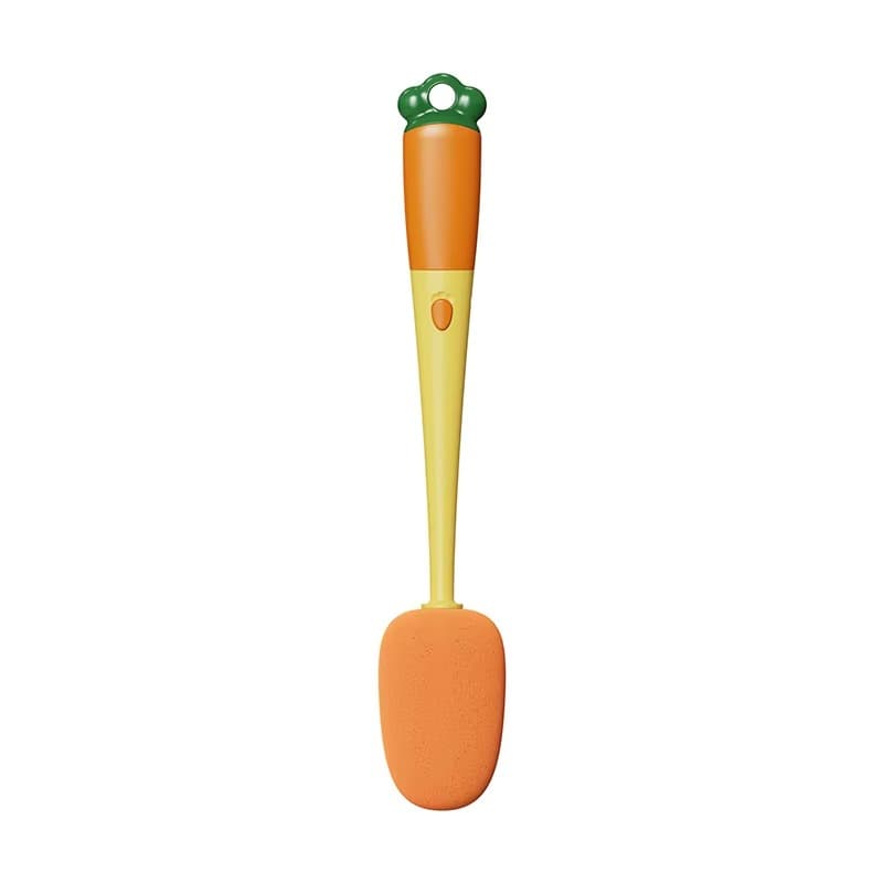 3-in-1 Carrot Glass Cleaner Brush – Multi-Functional Bottle Cleaning Brush with Sponge for Kitchen & Cups