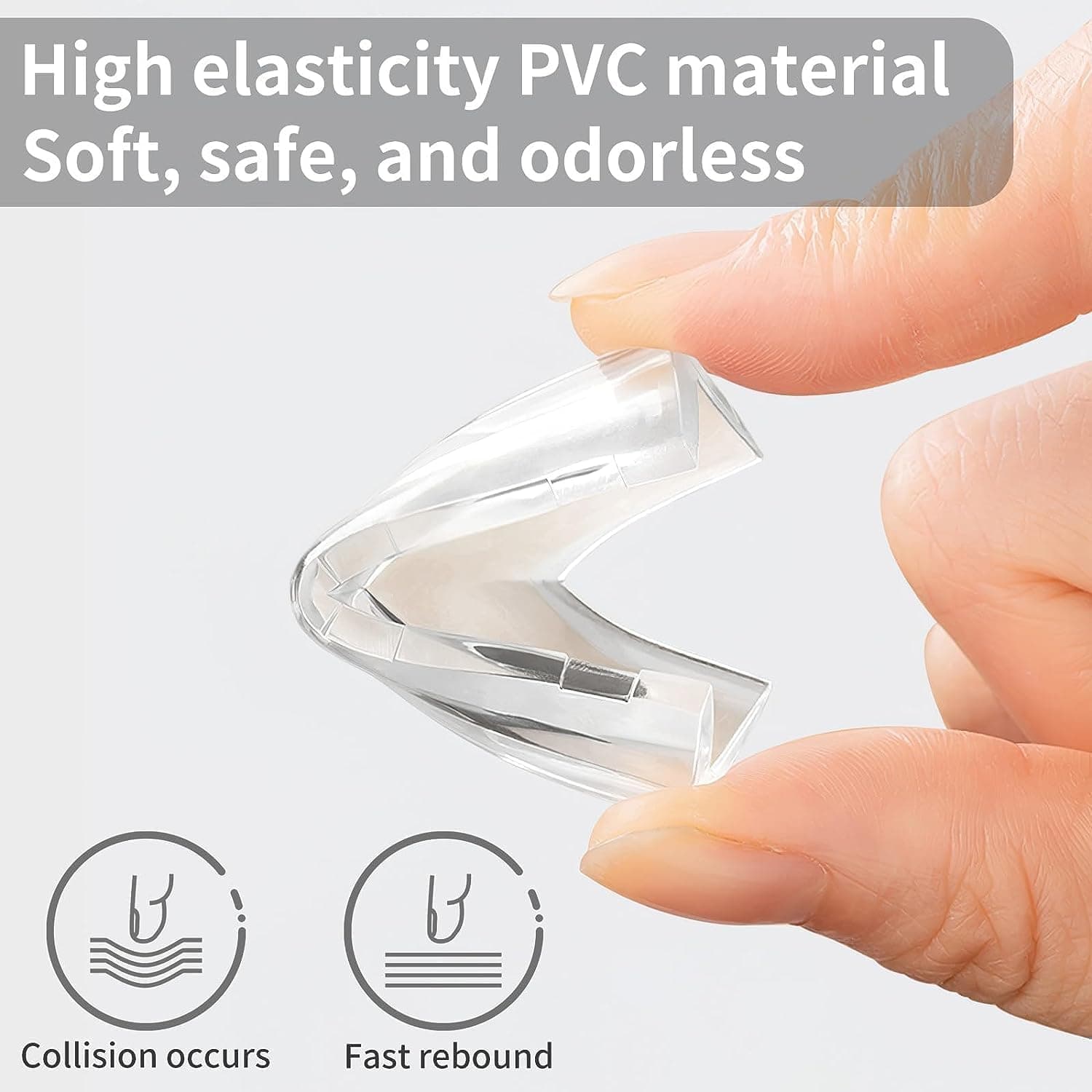 Clear Baby Proofing Corner Guards - High-Elasticity PVC Safety Edge Protectors for Tables and Sharp Furniture Corners (L-Shaped) alternate