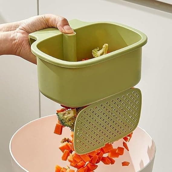 One-Touch Quick Release Sink Strainer & Organizer Basket