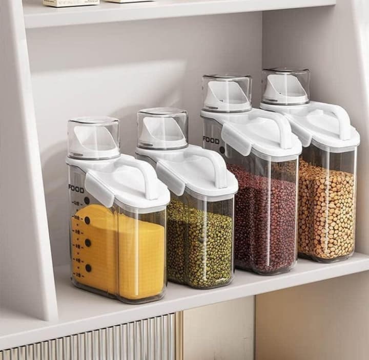 Airtight Food Storage Container with Measuring Cup Pour Spout and Handle alternate