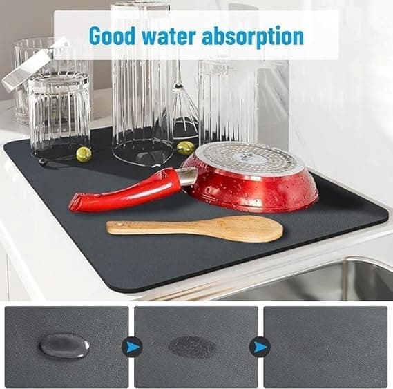 VALDIVIAN Large Water-Resistant Kitchen Sink Drying Mat – Ultra Absorbent Dish Drying Pad for Kitchen Counter alternate