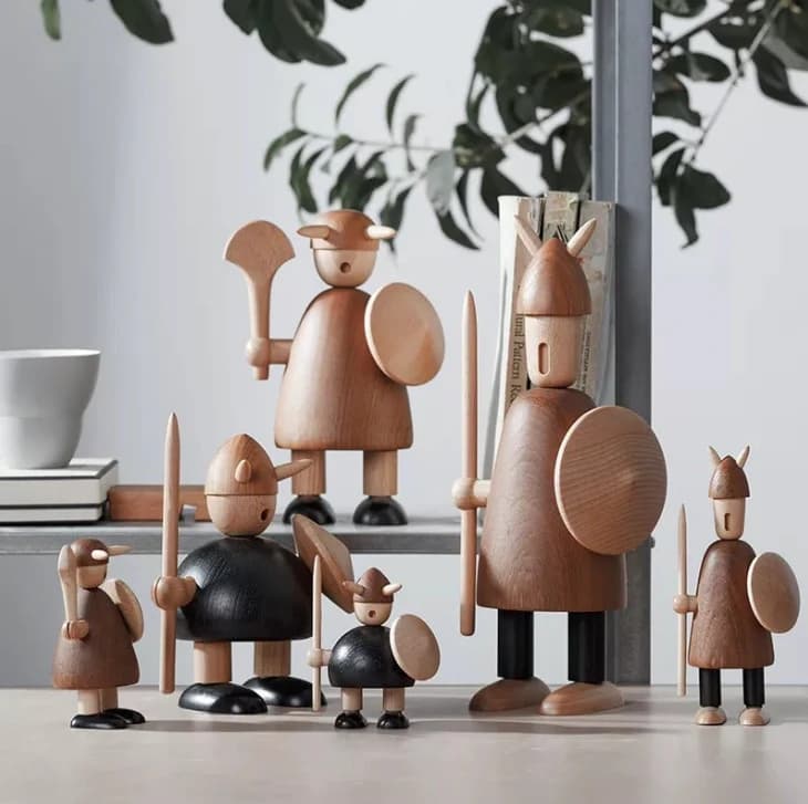 Wooden Vikings Creative Home Decor – Handmade Nordic Viking Wooden Figurine Sculpture alternate