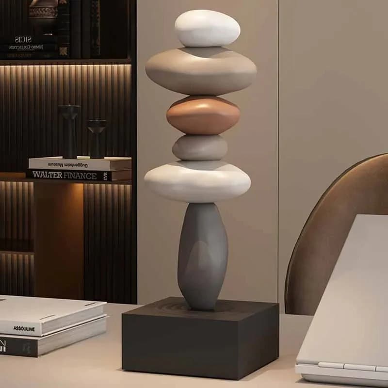 Zen Stone Stack Aesthetic Home Decor – Minimalist Balance Stone Sculpture