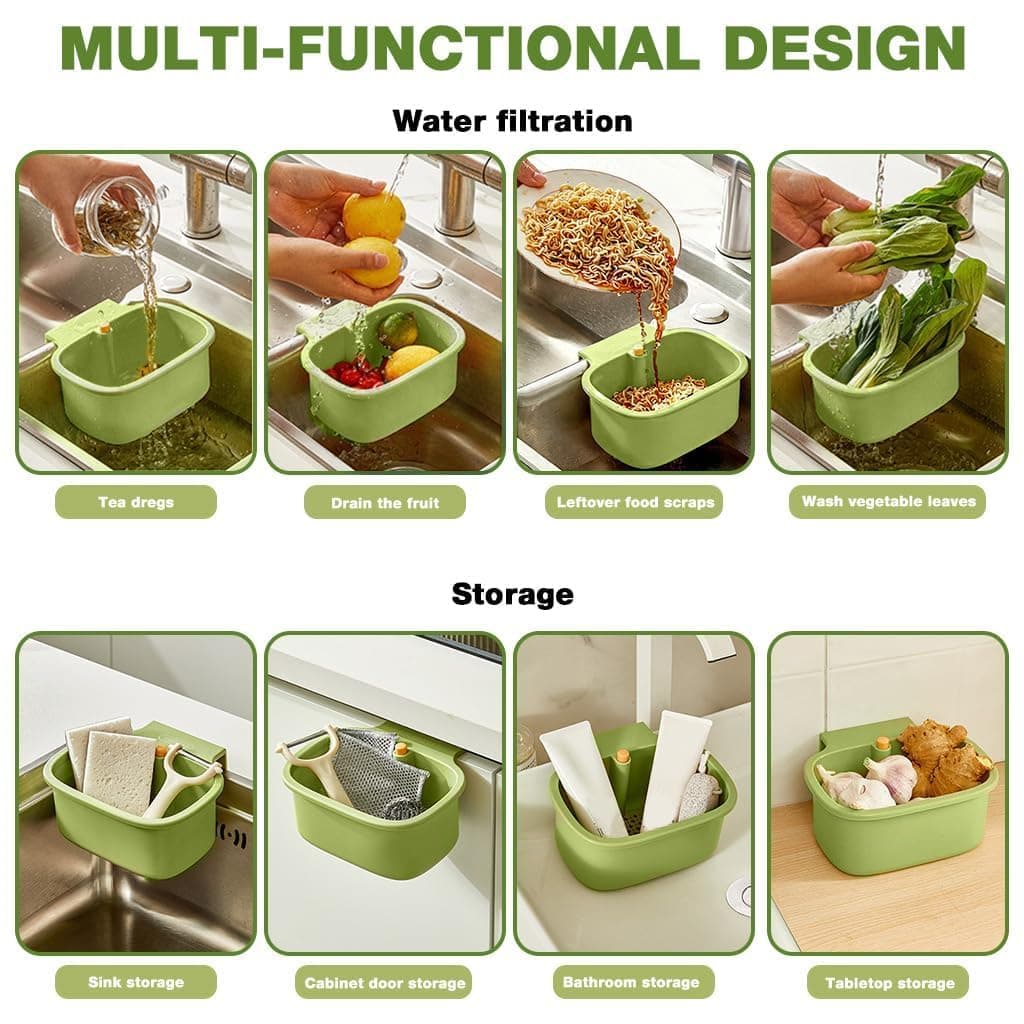 One-Touch Quick Release Sink Strainer & Organizer Basket