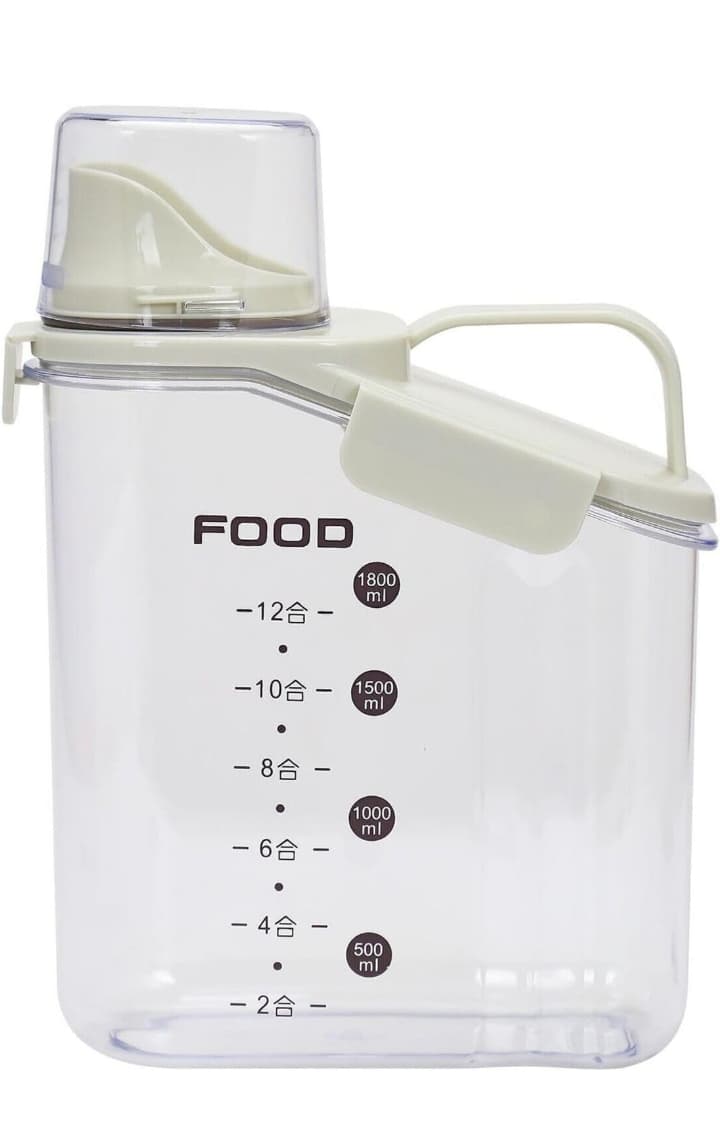 Airtight Food Storage Container with Measuring Cup Pour Spout and Handle