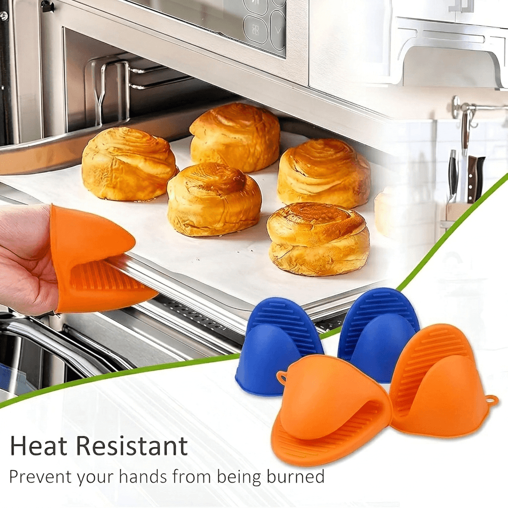 Heat-Resistant Silicone Pinch Mitts - Orange alternate