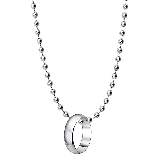 Arrowhead & Ring Pendant Stainless Steel Couple Necklace Set