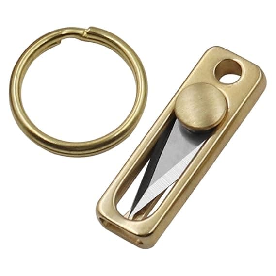 Premium Solid Brass EDC Mini Keychain Knife