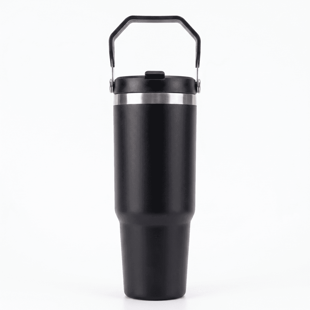 Premium 30oz Stainless Steel Insulated Tumbler with Handle & Straw Lid – Leakproof Travel Mug
