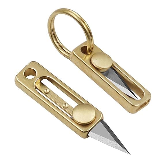 Premium Solid Brass EDC Mini Keychain Knife alternate